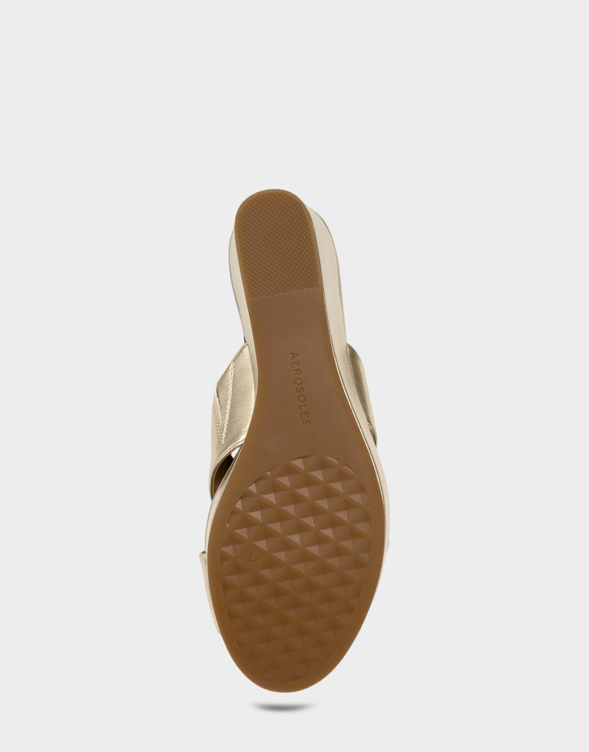 Aerosoles Wedge Sandal in Soft Gold Metallic
