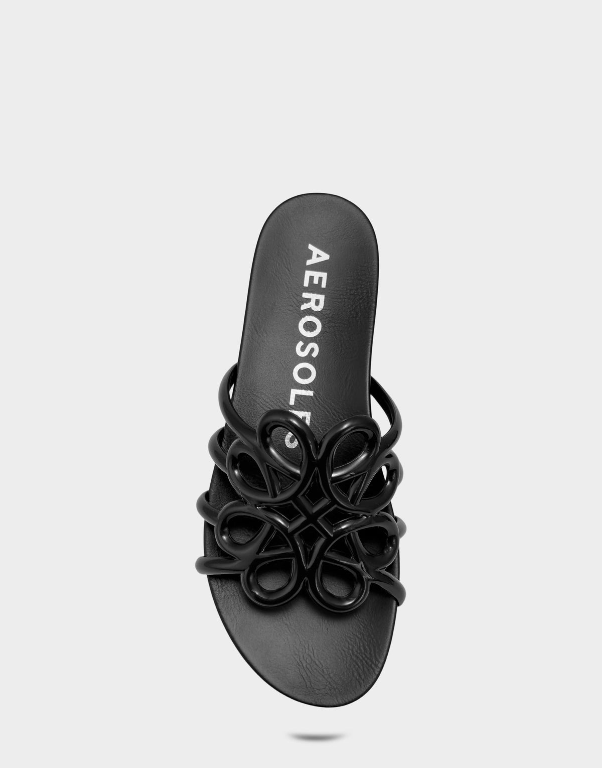 Aerosoles Flat Sandal in Black Transluscent Rubber