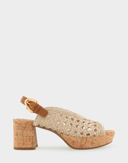 Aerosoles Platform Sandals in Natural/tan