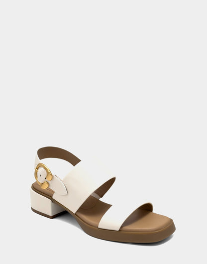 Aerosoles Banded Back Strap Low Block Heel Sandal in Eggnog