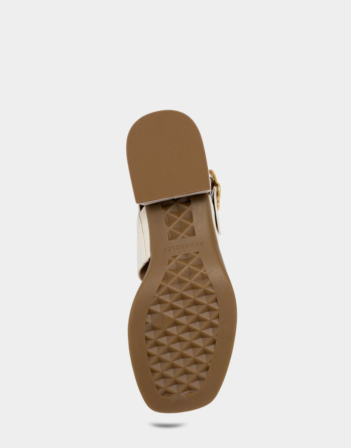 Aerosoles Banded Back Strap Low Block Heel Sandal in Eggnog