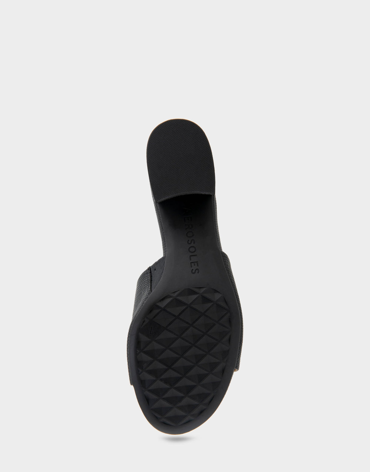 Aerosoles Heeled Sandal in Black Lizard Embossed