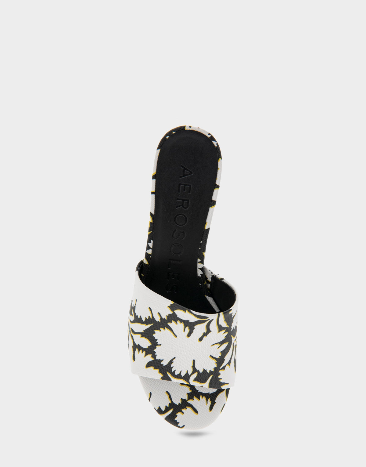 Aerosoles Heeled Sandal in White/black Printed Floral