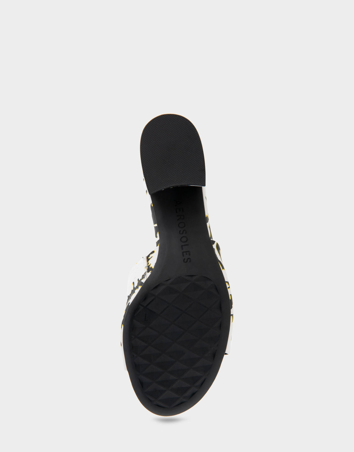 Aerosoles Heeled Sandal in White/black Printed Floral