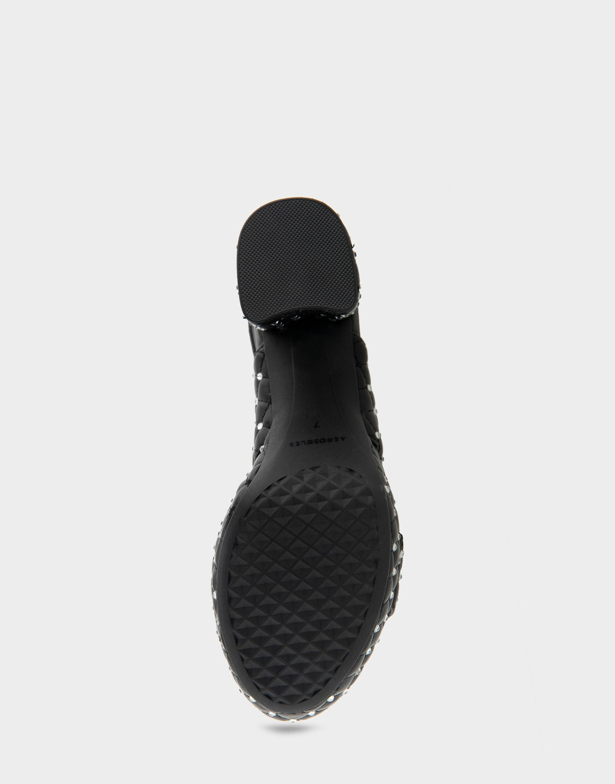 Aerosoles Platform Sandal in Black Quilted With Crystals