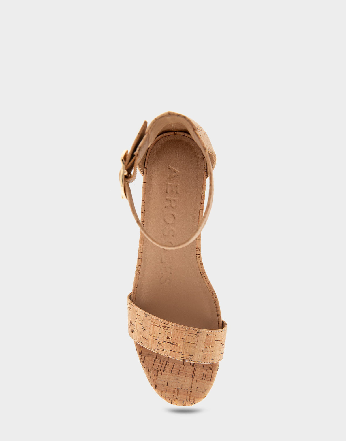 Aerosoles Ankle Strap Mid Wedge Sandal in Cork