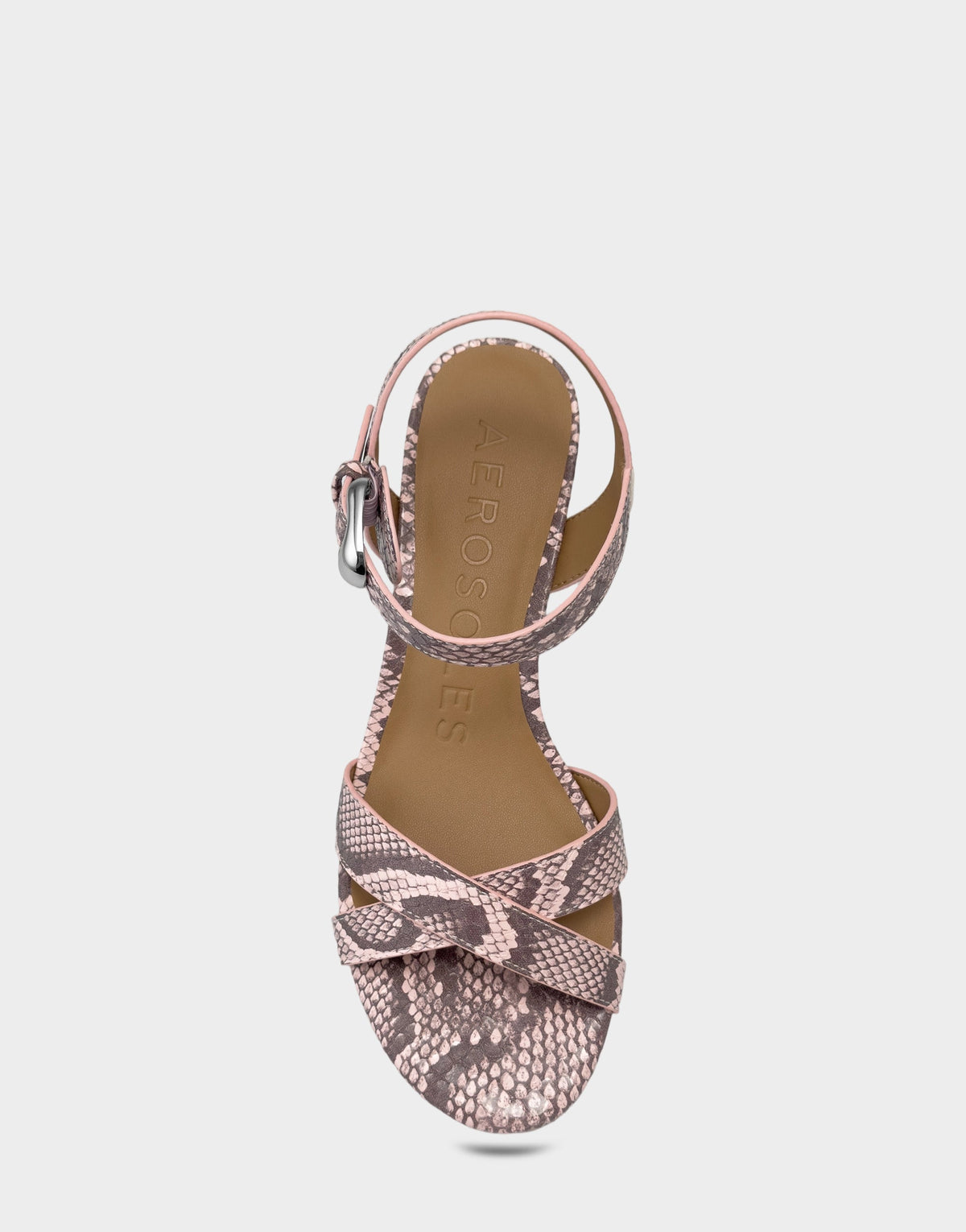 Aerosoles Heeled Sandal in Pink Snake Print